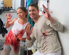 With Matthew MacCaull on the set of The Circle