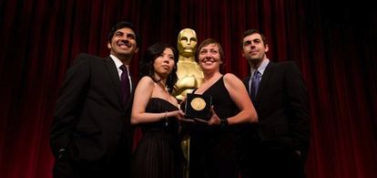 Rajeev receiving his STUDENT ACADEMY AWARD
