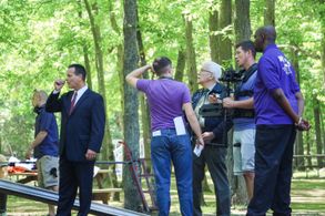 Tom Atkins, Jimmy Kelly, Sam Schmitz, Cheron Bey, and Steven Kelly in Polybius