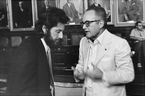 Al Pacino and Dino De Laurentiis in Serpico (1973)