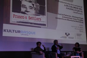 Lucía Palacios and Dietmar Post at an event for Franco's Settlers (2013)