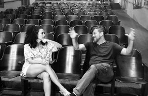 With actress Barba Collen on the set of 