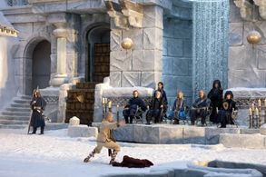 Francis Guinan, Seychelle Gabriel, and Noah Ringer in The Last Airbender (2010)