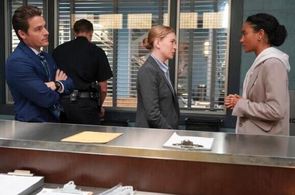 Kevin Zegers, Britt Robertson, and Michelle Nuñez in The Rookie: Feds (2022)