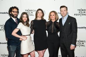 Jason Sudeikis, Alison Brie, Jason Mantzoukas, Margarita Levieva, and Leslye Headland at an event for Sleeping with Othe