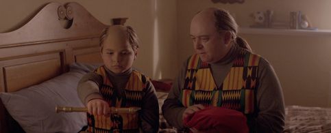 Still of Keegan Young (left) and Bob Olin (right) in The Broken Flute.