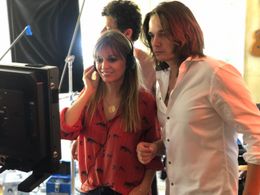 Director India Dupre with producer Leander Rappmann on the set of RING