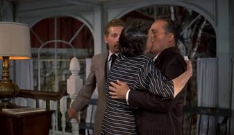 Bing Crosby, Danny Kaye, and Mary Wickes in White Christmas (1954)