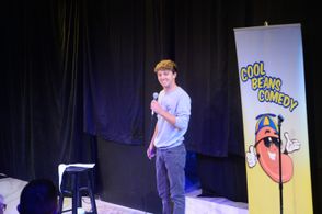 Parker Pannell performing at Cool Beans Comedy