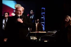 The War Prayer (Far left and on the monitor)