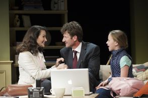 Kristin Davis, Mark Bazeley and Holly J Barrett. Fatal Attraction , Haymarket Theatre , West End.