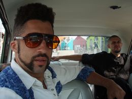 Robert Zepeda and Justin Wade on the set of 