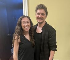 Angie Campbell and Kyle Gallner on the set of 