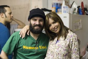 AGUSTIN, Giselle Blondet on set NYC FELIZ NAVIDAD