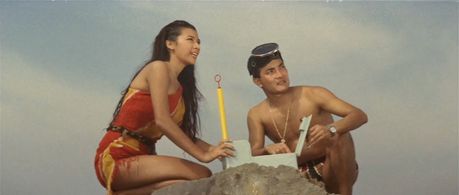 Akira Kubo and Bibari Maeda in Son of Godzilla (1967)