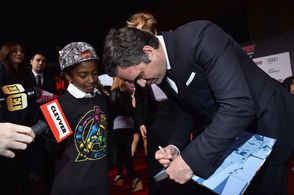 Mark Ruffalo and Miles Brown at an event for Avengers: Age of Ultron (2015)