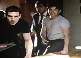 Actors Antonio Rufino (Luis) Marko Zaror (Max) filming Entre Llamas aka Into The Flames filmed in Mexico.