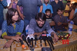Raj Tarun and Hebah Patel at an event for Andhhagadu (2017)
