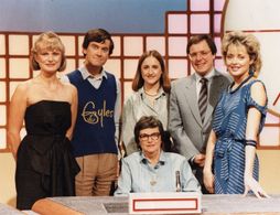 Carol Vorderman, Richard Whiteley, and Gyles Brandreth in Countdown (1982)