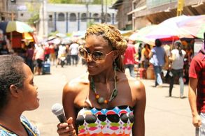 Interviewing locals in the Philippines