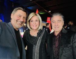 Will Barratt (cinematographer) DonnaKelli and Anthony Aquilino at Pre-emmy party for “The Bay”