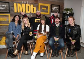 Jennifer Ehle, Kevin Smith, John Gallagher Jr., Chloë Grace Moretz, Desiree Akhavan, and Sasha Lane at an event for The 