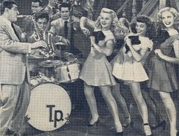 Judy Clark, Tony Pastor, Jean Porter, June Preisser, Alex Romero, Nino Pallotti, and Tony Pastor's Orchestra in Two Blon