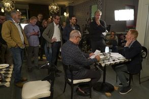 Jesse Tyler Ferguson, James Alan Hensz, Christopher Lloyd, Ed O'Neill, and Abraham Higginbotham in Modern Family (2009)