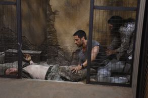 Tatiana Maslany, Dylan Bruce, and Ari Millen in Orphan Black (2013)