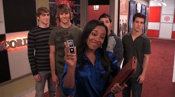 Kendall Schmidt, Carlos PenaVega, Tanya Chisholm, James Maslow, and Logan Henderson in Big Time Rush (2009)