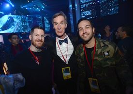 Andrew Hurley, Bill Nye, and Pete Wentz at an event for Rogue One: A Star Wars Story (2016)