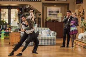 Andrea Barber, Bruno Tonioli, Juan Pablo Di Pace, and Soni Bringas in Fuller House (2016)