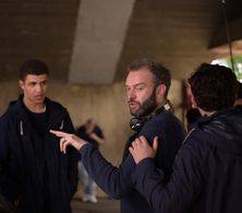 Jamie Jones, Mark Rutherford on the set of Obey