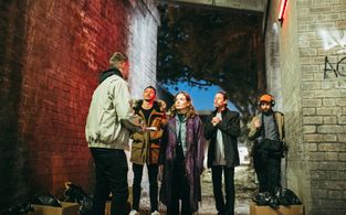 Kya Stewart, Bacon Brendan and Calvin Patrick Williams with director Jye Currie on Beat