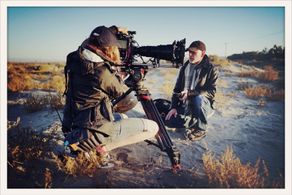 Director Benjamin Pollack on location in the California desert.