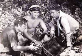 Lon Chaney Jr., John Bromfield, and Victor Jory in Manfish (1956)