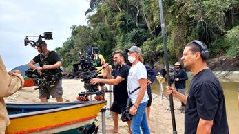 David Schurmann on set of The Penguin & The Fisherman