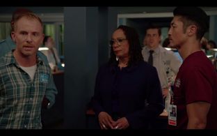 Dan Waller, S. Epatha Merkerson, Nate Santana, and Brian Tee in Chicago Med, 