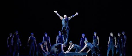 Christopher Loverro performing at the Kennedy Center in Washington DC with the Diavolo Veterans group.