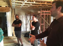 Christopher DeBlasio and Jonathan Kelly on the set of Insurance Wars