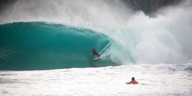 surfing Puerto Escondido, Mexico.