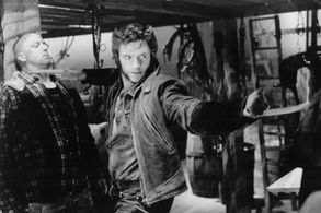 Hugh Jackman and Kevin Rushton in X-Men (2000)