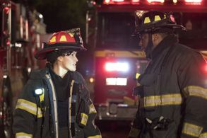 Jaina Lee Ortiz and Okieriete Onaodowan in Station 19 (2018)