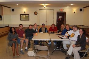 Helen Proimos, Dir. John Blenn and Eddie Money with some of the cast of 