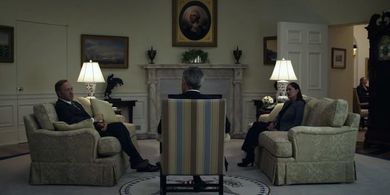 Kevin Spacey, Michel Gill, and Sakina Jaffrey in House of Cards (2013)