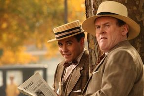 Charles (Nathan West) and HL Mencken (Colm Meaney) at the Scopes Monkey Trial.