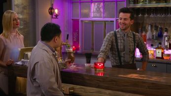 Michael Charles Roman, Matthew Moy, and Beth Behrs in 2 Broke Girls (2011)