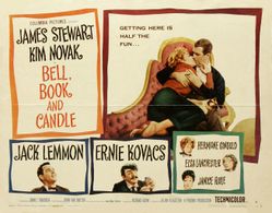 James Stewart, Jack Lemmon, Kim Novak, Elsa Lanchester, Hermione Gingold, Ernie Kovacs, and Janice Rule in Bell Book and