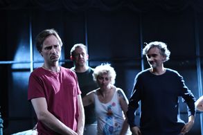 Martin Mysicka, Pavel Simcík, Jaroslav Plesl, and Simona Babcáková in The End of Dejvice Theatre (2019)