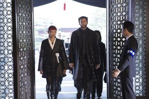 Hugh Jackman and Rila Fukushima in The Wolverine (2013)